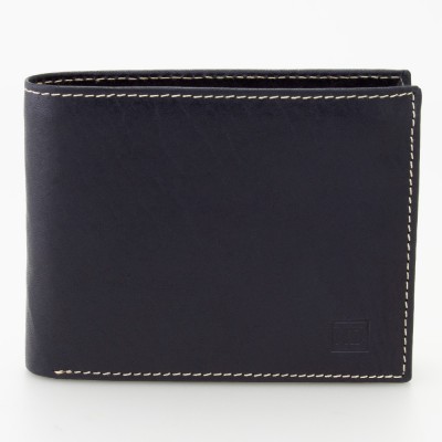 Portafoglio tri-fold in pelle bicolor NERO