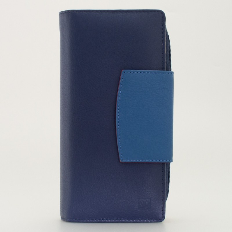 Portafoglio donna tri-fold in pelle multicolor BLU