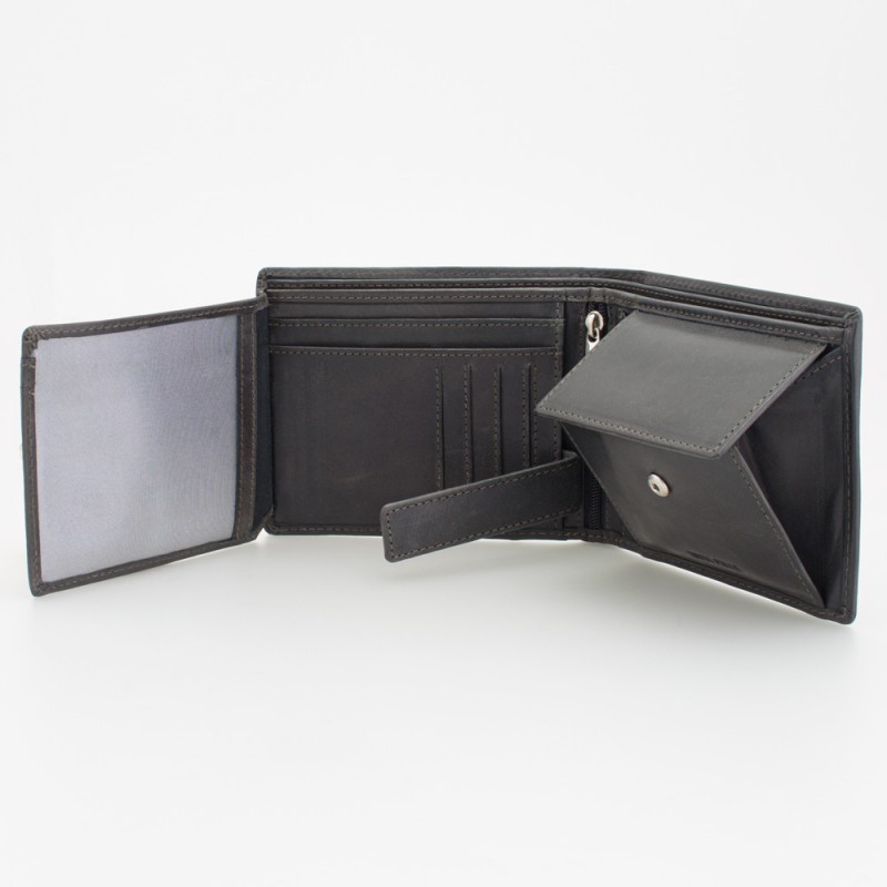 Portafoglio da uomo in pelle vintage colore NERO