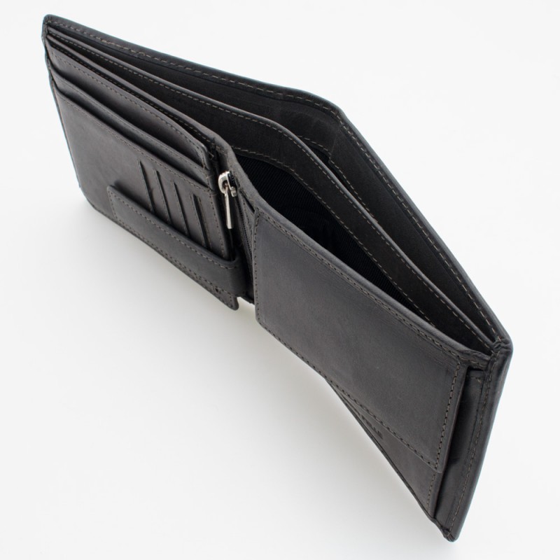Portafoglio da uomo in pelle vintage colore NERO