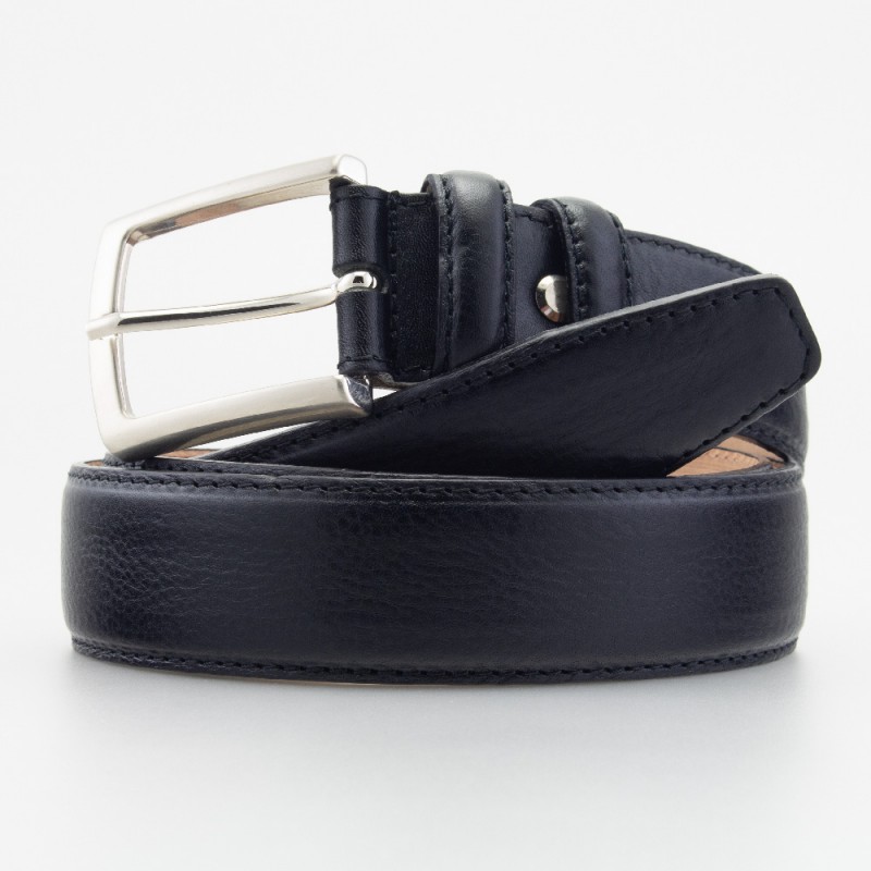 Classica cintura elegante in pelle semi-lucida colore NERO