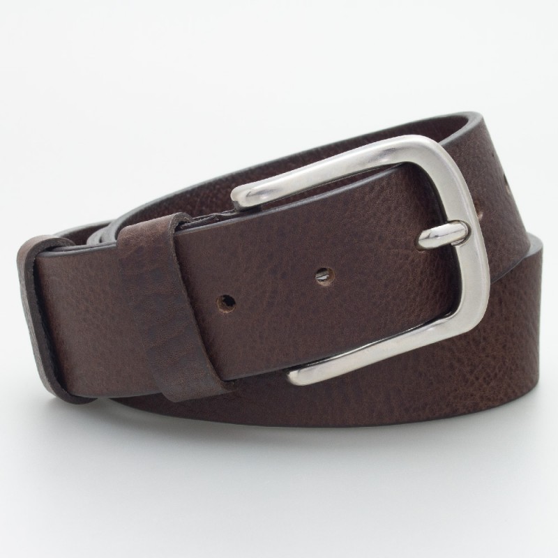 Cintura in cuoio 4cm colore MORO