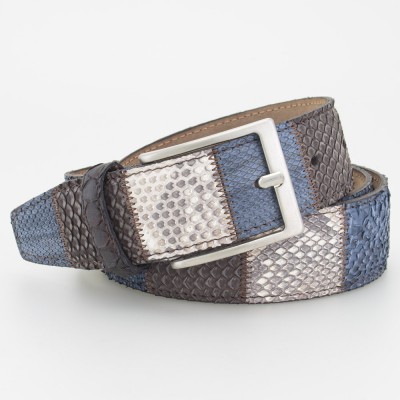 Cintura in pelle 4 cm lavorazione patchwork
