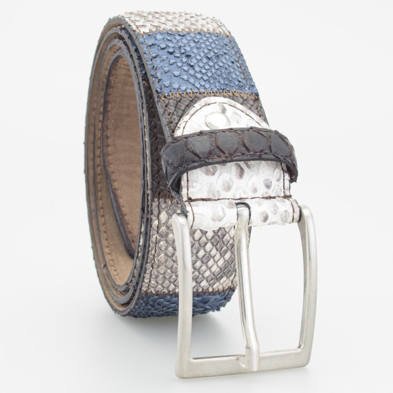 Cintura in pelle 4 cm lavorazione patchwork