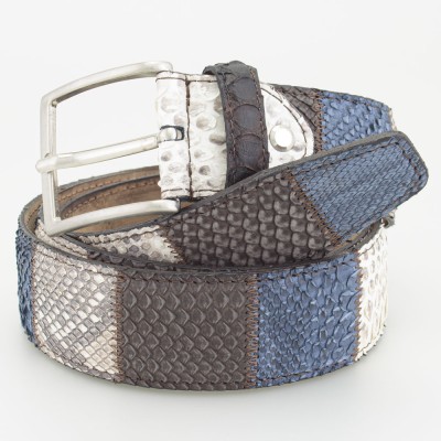 Cintura in pelle 4 cm lavorazione patchwork