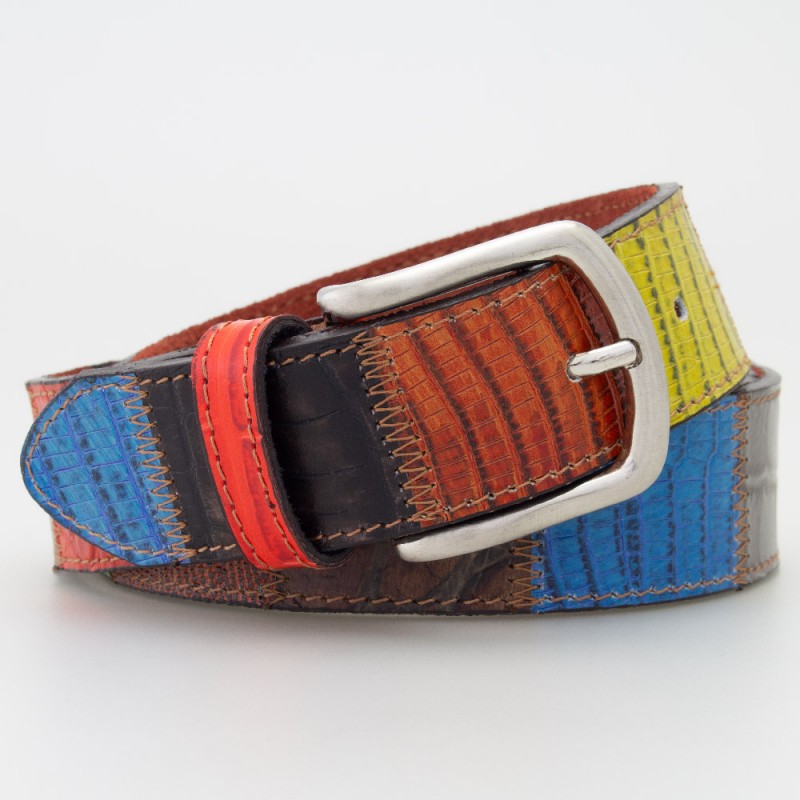 Cintura pelle lavorazione PATCHWORK Tejus e Cocco