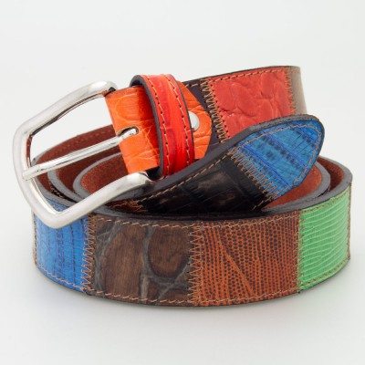 Cintura pelle lavorazione PATCHWORK Tejus e Cocco