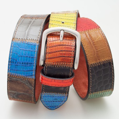 Cintura pelle lavorazione PATCHWORK Tejus e Cocco