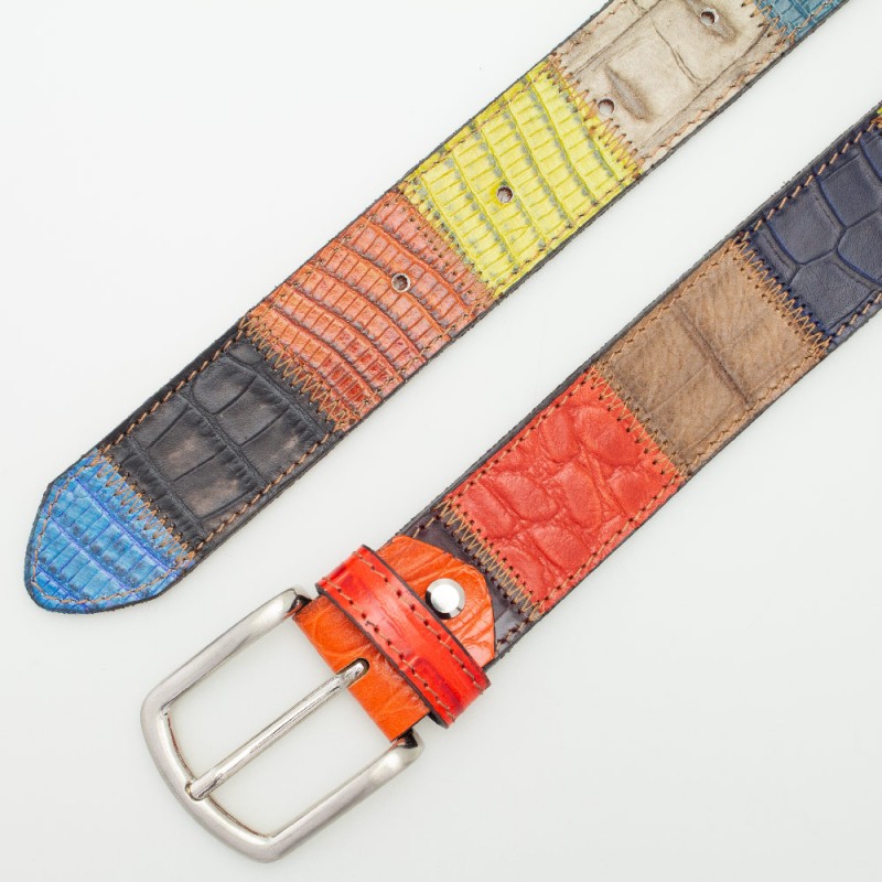 Cintura pelle lavorazione PATCHWORK Tejus e Cocco