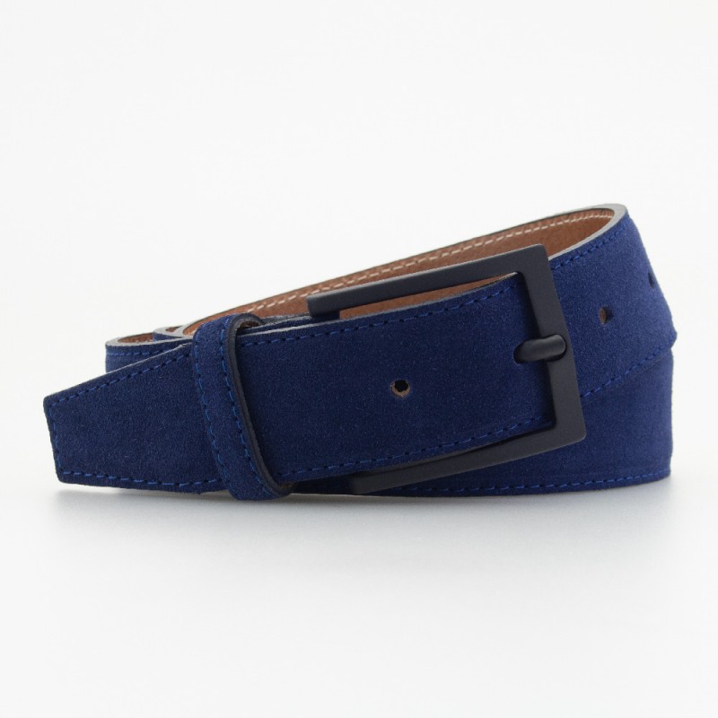 Cintura in pelle scamosciata colore BLU