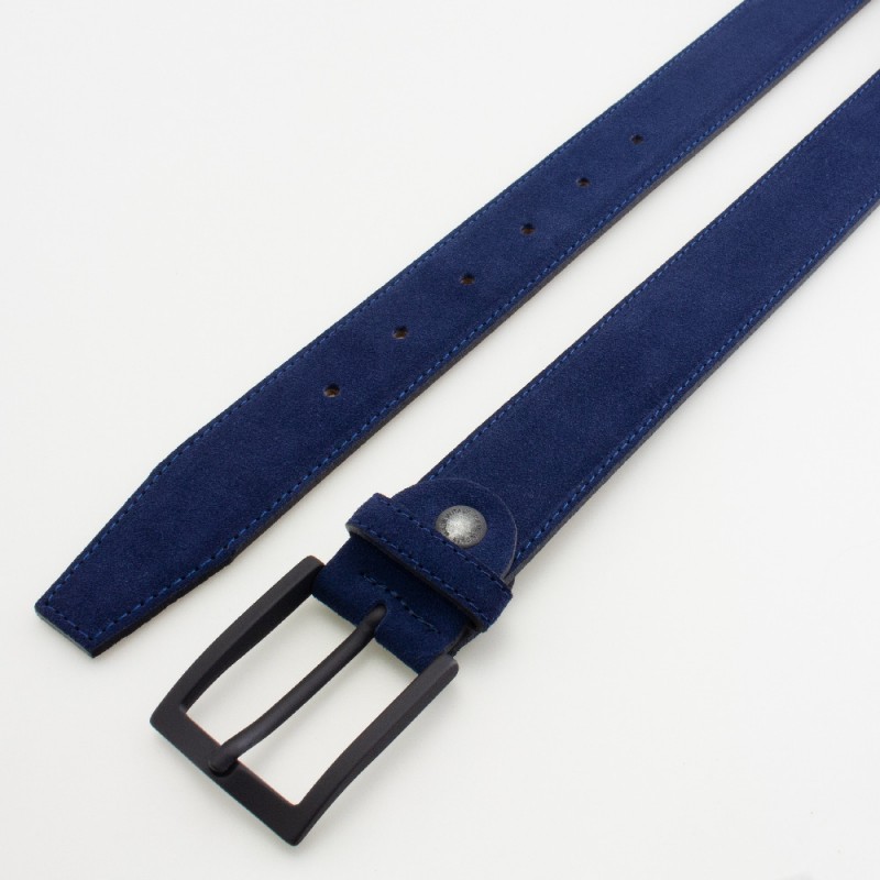 Cintura in pelle scamosciata colore BLU